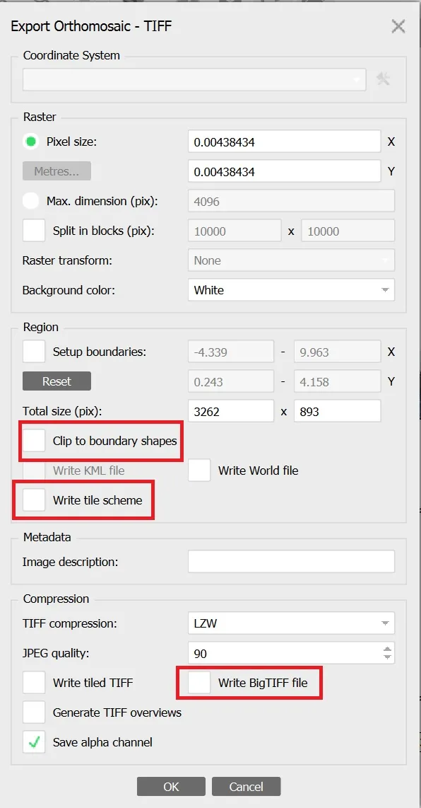 Opzioni di esportazione
