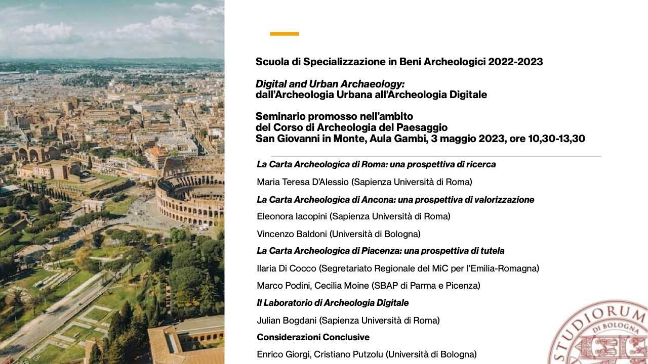 Digital and Urban Archaeology: dall’Archeologia Urbana all’Archeologia Digitale