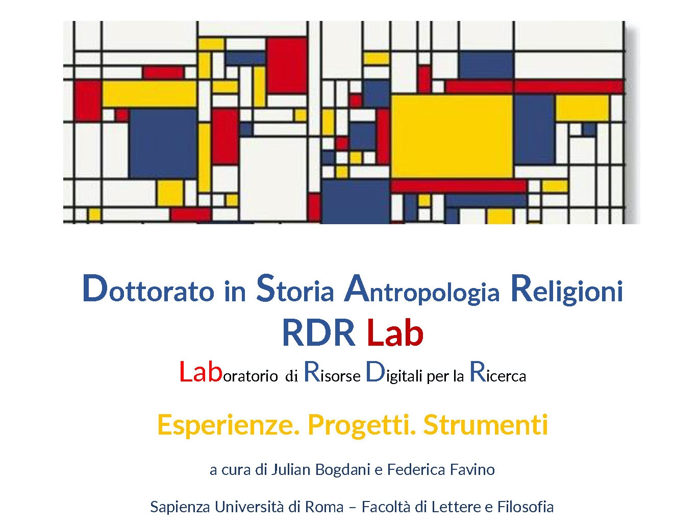 Inaugurazione dell'RDR Lab: Laboratorio di Risorse Digitali per la Ricerca di null