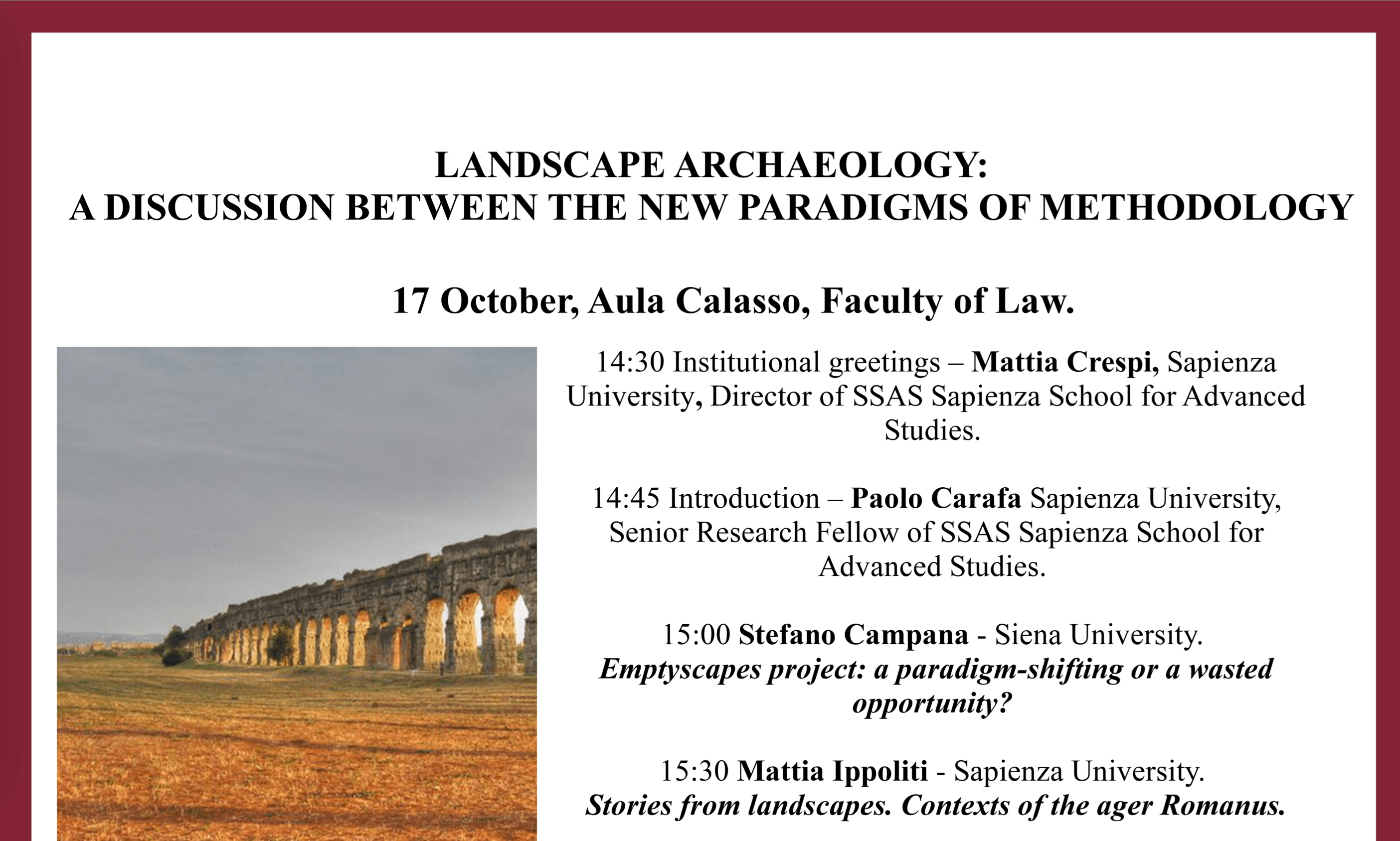 Landscape Archaeology: a discussion between the new paradigms of methodology di null
