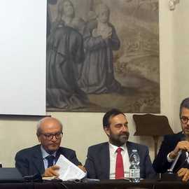 Momenti dalla serata di Tarquinia. Da sinistra Bova, Moretti, Bogdani